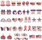 40Pcs/20 Pairs Patriotic Charms - 4th of July Enamel Charms for Jewelry Making